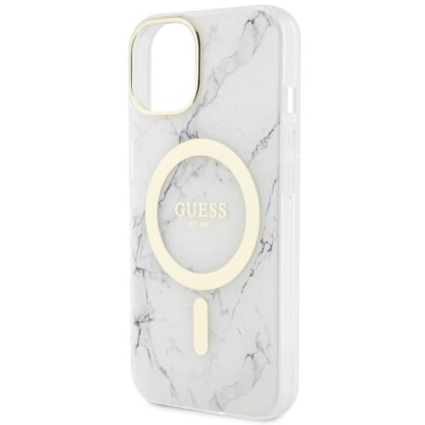 Guess GUHMP14SPCUMAH iPhone 14 6.1" biały/white hardcase Marble MagSafe