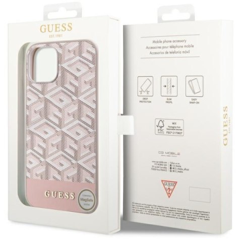 Guess GUHMP14MHGCFSEP iPhone 14 Plus 6,7" różowy/pink hard case GCube Stripes MagSafe